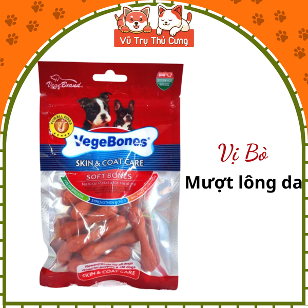 Xương thưởng mềm cho Chó gặm sạch răng, bổ sung dinh dưỡng VegeBones 60g