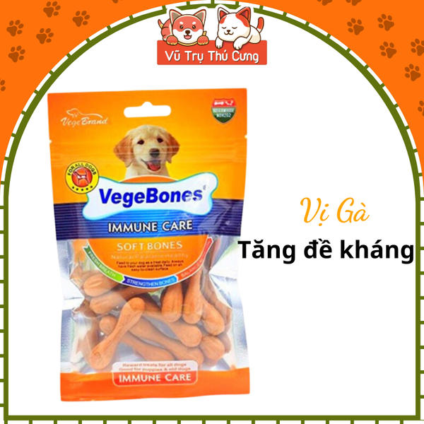 Xương thưởng mềm cho Chó gặm sạch răng, bổ sung dinh dưỡng VegeBones 60g