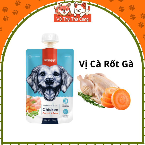 Súp thưởng Wanpy cho Chó có nắp vặn tiện lợi 90g