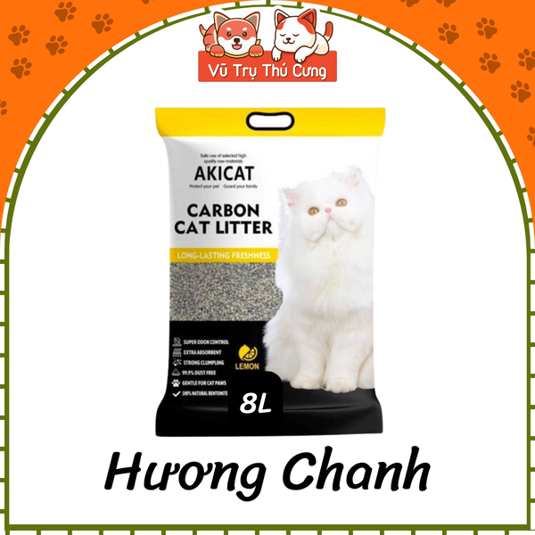 Cát vệ sinh cho Mèo than hoạt tính AKICAT 8L
