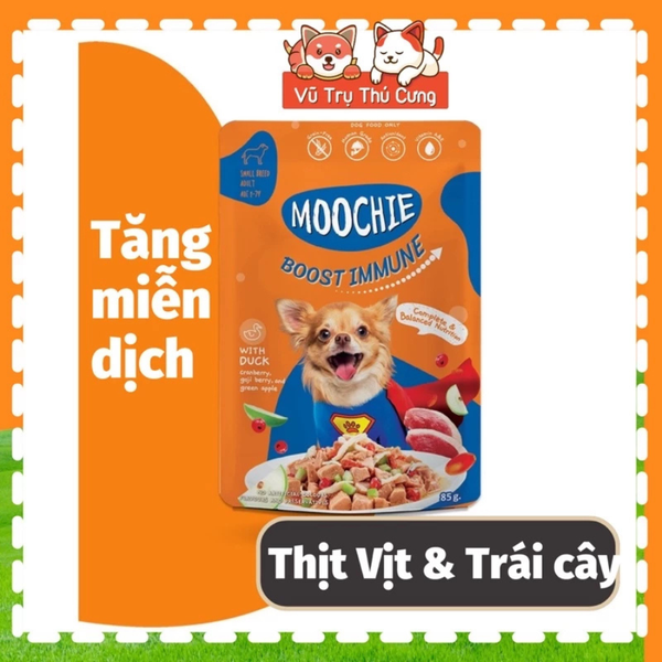 Pate Moochie Sốt Bò Gà, rau củ quả dành cho Chó 85g