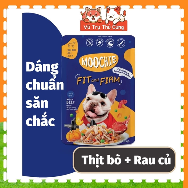 Pate Moochie Sốt Bò Gà, rau củ quả dành cho Chó 85g