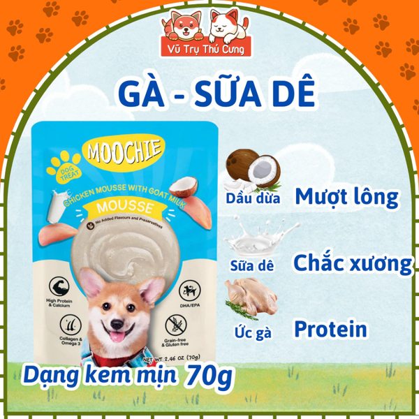 Combo 6 gói Pate Moochie cho Chó đủ các vị, bổ sung protein từ thịt và chất xơ từ rau củ quả