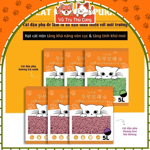 Cát đậu nành Pura Acropet cho mèo 5L