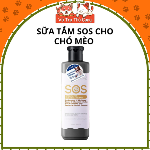 Sữa tắm SOS đen, ngừa ve rận, bọ chét cho thú cưng chó mèo 530ml