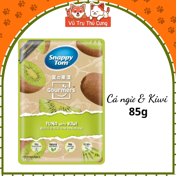 Thùng 24 Gói Pate Snappy Tom Trái Cây Cho Mèo 70g Mix Vị