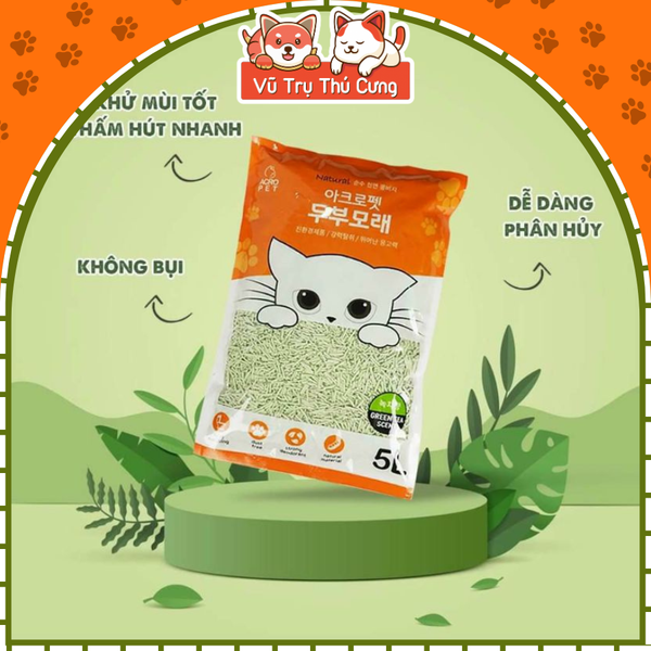 (Thùng 6 túi) Cát đậu nành Pura Acropet 5L dành cho mèo con
