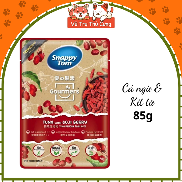 Thùng 24 Gói Pate Snappy Tom Trái Cây Cho Mèo 70g Mix Vị