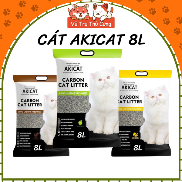 Cát vệ sinh cho Mèo than hoạt tính AKICAT 8L
