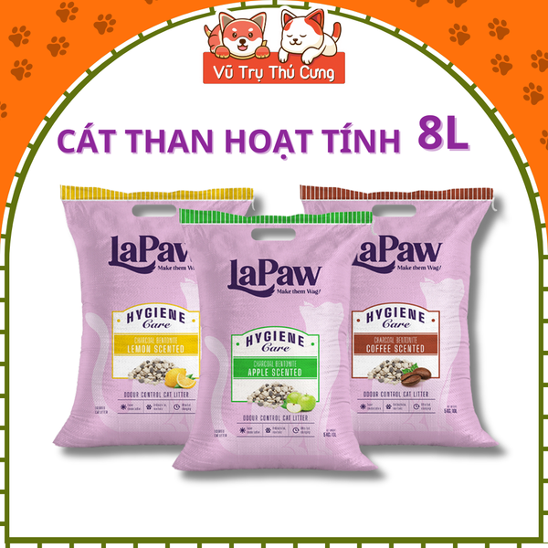 Cát vệ sinh cho mèo Lapaw Than hoạt tính 8L2