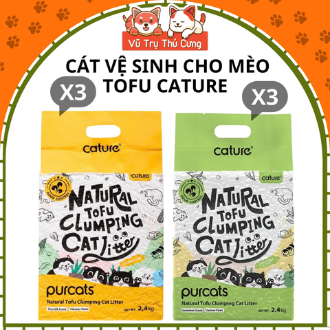 Combo 3 Túi Cát Đậu Nành Tofu Cature Cho Mèo 6L