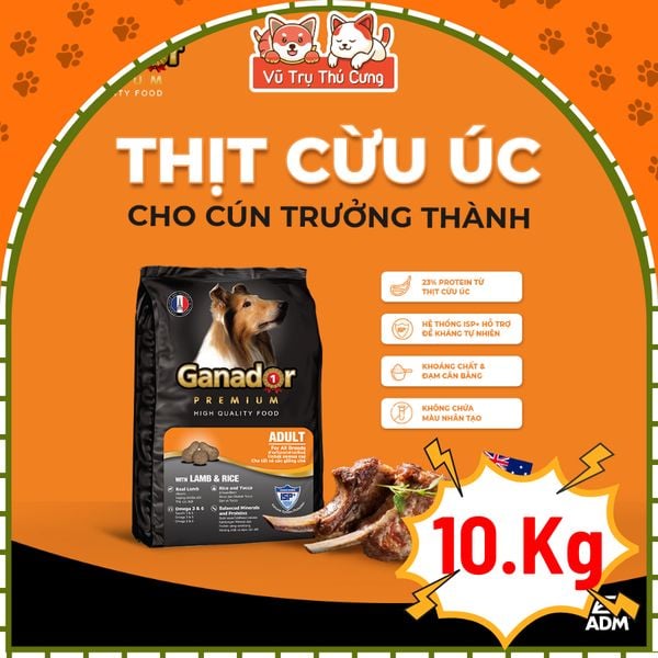 Thức Ăn Hạt Cho Chó Ganador Cung Cấp Nhiều Dinh Dưỡng 10kg