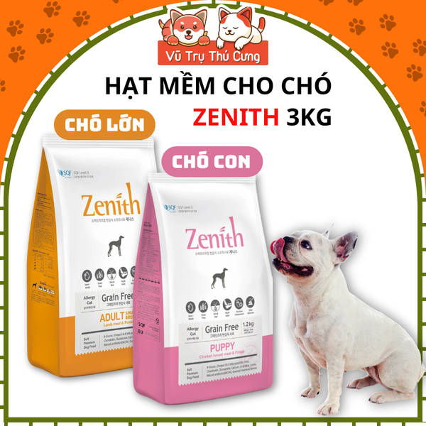(3Kg) Hạt mềm Zenith Hàn Quốc dành cho Chó con, Chó trưởng thành