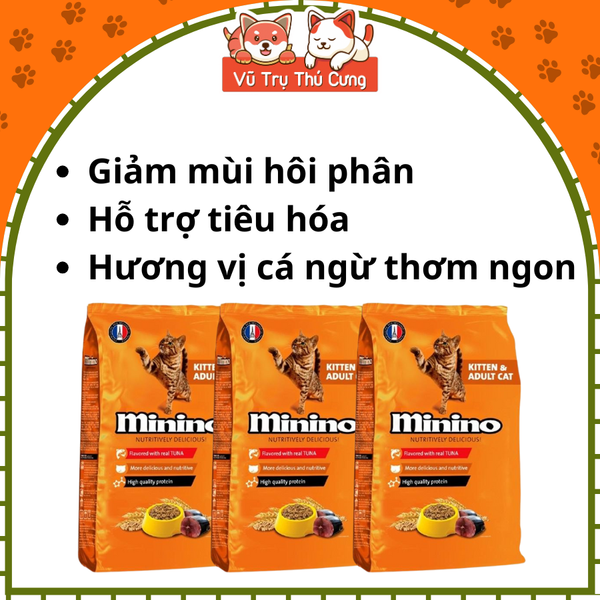 Thức Ăn Hạt Minino Tuna Cho Mèo Mọi Độ Tuổi 1,3Kg