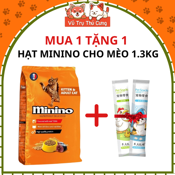 Thức Ăn Hạt Minino Tuna Cho Mèo Mọi Độ Tuổi 1,3Kg