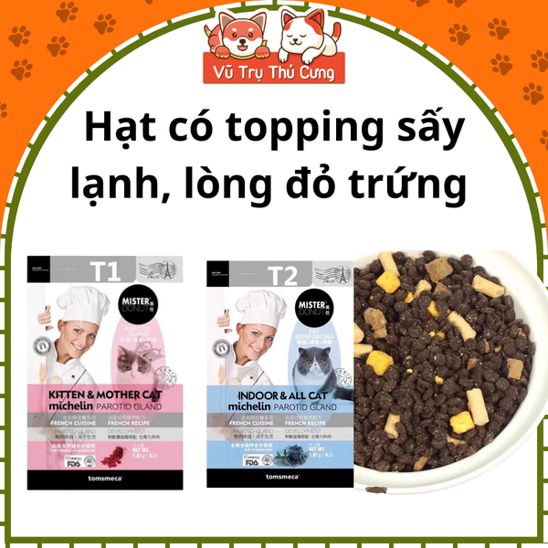 (9Kg) Thức Ăn Hạt Mister Donut T1 và T2 Dành Cho Mèo con, Mèo Trưởng Thành2