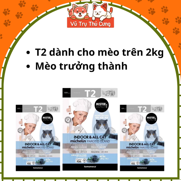 (9Kg) Thức Ăn Hạt Mister Donut T1 và T2 Dành Cho Mèo con, Mèo Trưởng Thành2