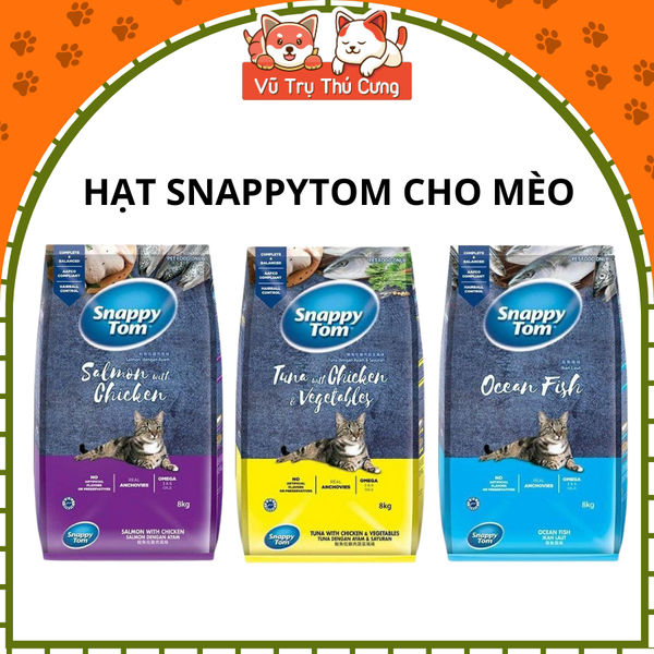 Hạt Snappy Tom topping Cá cơm dành cho Mèo 1.5Kg