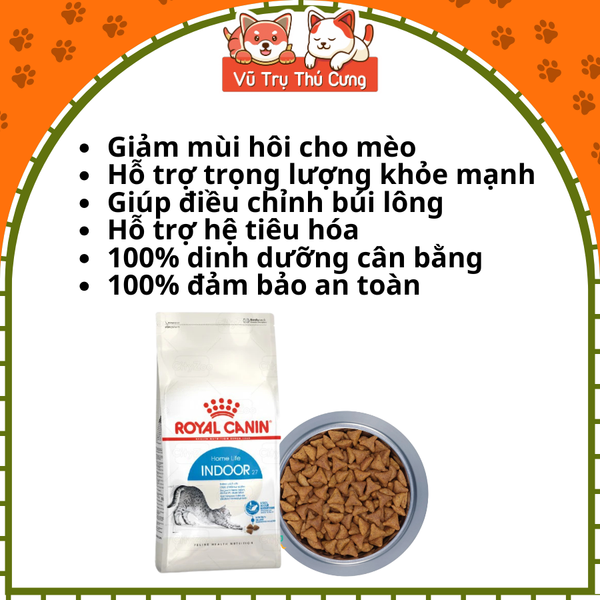 Hạt cho Mèo trưởng thành Royal Canin Indoor 500g/1kg2
