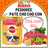 Thức ăn Pate cho chó con PEDIGREE dạng sốt vị bò, trứng và rau 80g