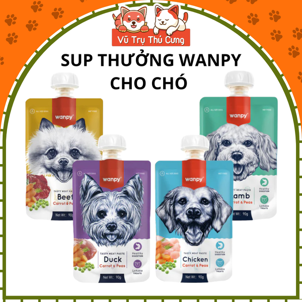 Súp thưởng Wanpy cho Chó có nắp vặn tiện lợi 90g
