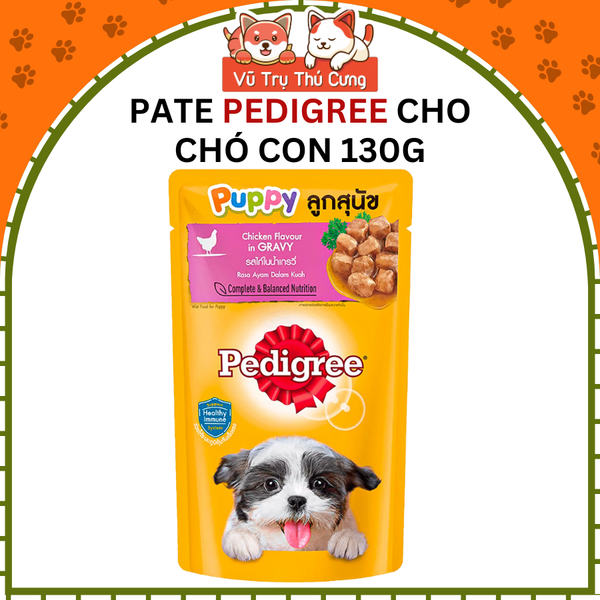 Pate Cho Chó Con Pedigree 130g, Gà nấu sốt