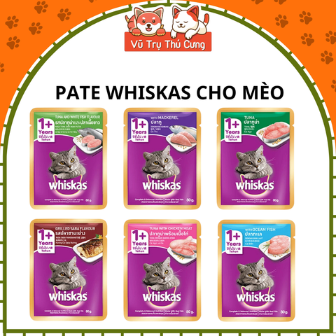 Pate Whiskas dành cho mèo con, mèo trưởng thành 80g2