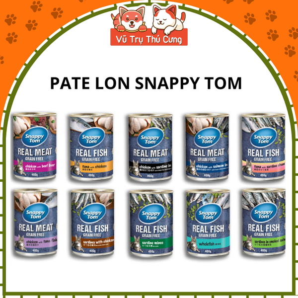 Pate lon Snappy Tom cho Mèo 400g, đủ hương vị
