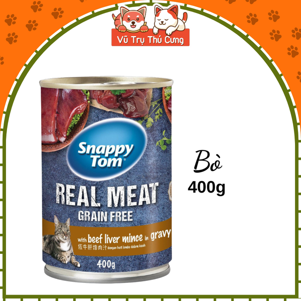 Pate lon Snappy Tom cho Mèo 400g, đủ hương vị