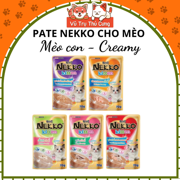 Pate Nekko Creamy Kitten cho Mèo con sốt kem gói 70g