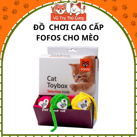 Đồ chơi cho mèo banh tròn vui nhộn có chuông và cỏ mèo FOFOS