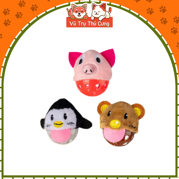 Đồ chơi banh tròn hình thú chứa chuông & catnip FOFOS2