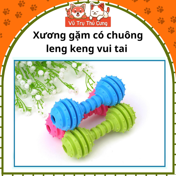 Đồ Chơi Cho Chó Mèo Xương Gặm Cao Su Có Chuông