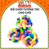 Đồ chơi gặm cho Chó mèo, bóng cao su nhiều màu có chuông leng keng