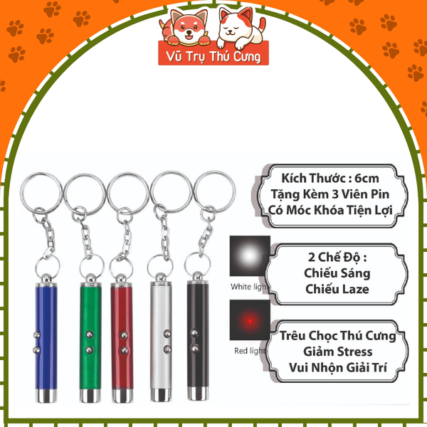 Đèn Laser trêu mèo, Đồ chơi đèn laze cho mèo giải toả căng thẳng