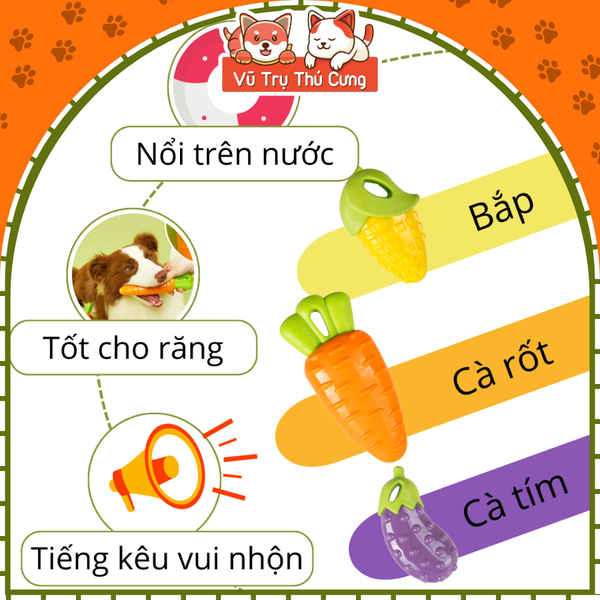 Đồ chơi gặm cho chó phát ra tiếng hình trái cây FOFOS