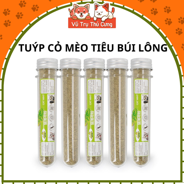 Cỏ bạc hà cho mèo giảm căng thẳng, Cỏ mèo tiêu búi lông 50ml