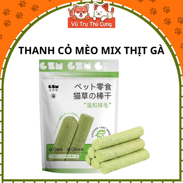 Thanh Cỏ Mèo Mix Thịt Gà Giúp Tiêu Búi Lông (6 thanh)