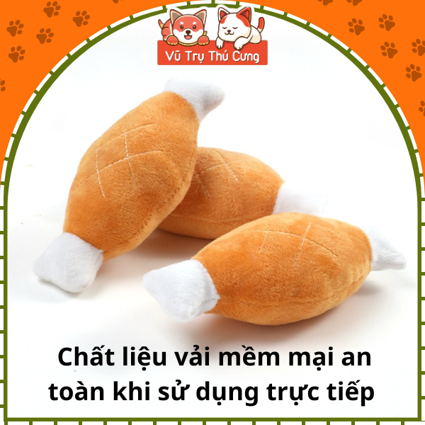 Đồ chơi nhai gặm cho chó, đùi gà nhồi bông