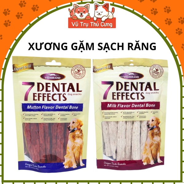 Snack xương gặm sạch răng cho Chó 7 Dental Effects Vegebrand 100g
