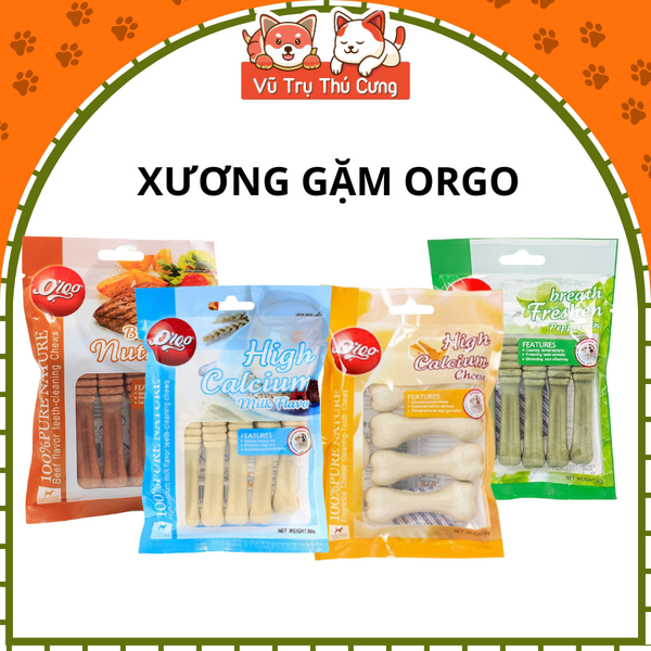 Bánh Thưởng Xương Orgo Cho Chó Bổ Sung Canxi & Sạch Răng 90g