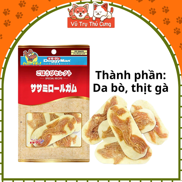 Snack Cho Chó Bánh Da Bò Phủ Thịt Gà DoggyMan