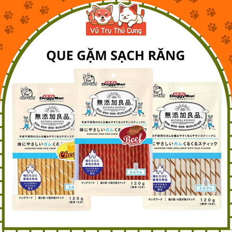 Snack cho Chó dạng que gặm DoggyMan 120g, Hương Sữa, Phô mai, Bò2