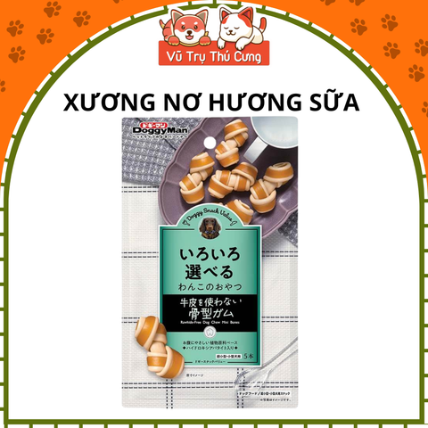 Snack cho Chó dạng Xương nơ hương sữa DoggyMan Nhật Bản (5 cây)2