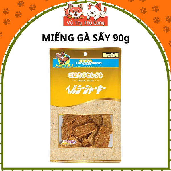 Snack Miếng gà sấy Doggy Man Nhật Bản cho Chó 90g
