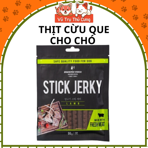Snack bánh thưởng Thịt bò que, Cừu que cho Chó Bowwow 90g từ Hàn Quốc