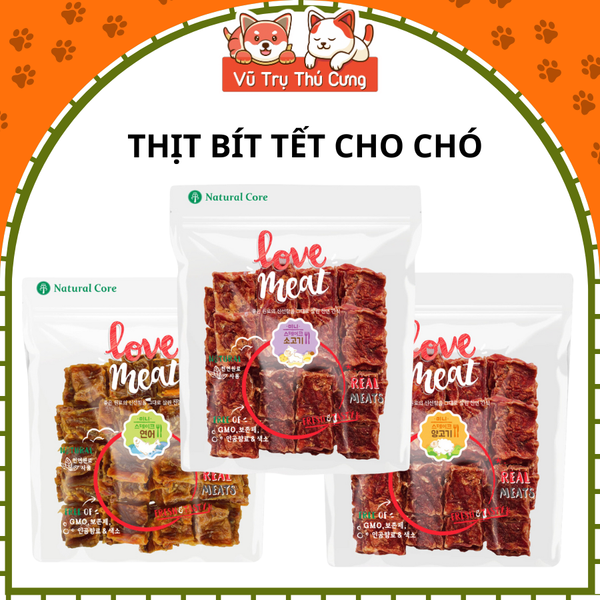 Snack Cho Chó Bít Tết Vị Bò/ Cừu/ Cá Hồi Natural Core 160g