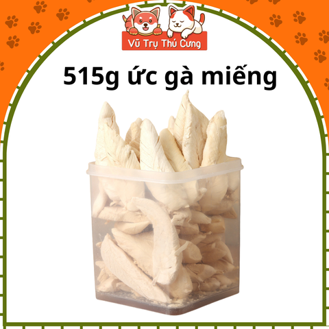 Snack Ức gà sấy nguyên miếng dành cho Chó mèo hộp 515g