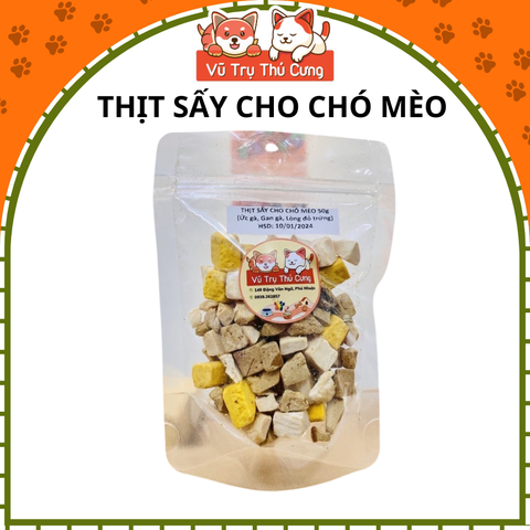 Thịt gà sấy cho Chó mèo 30g, Snack chó mèo nhiều dinh dưỡng
