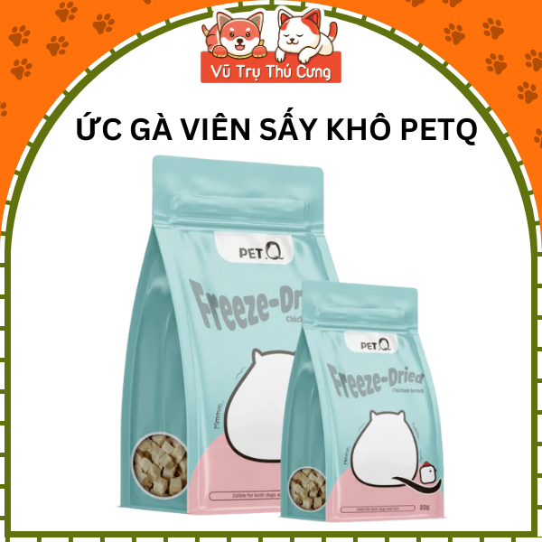 Ức Gà Viên Sấy Khô Cho Chó Mèo PetQ 80g